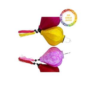 Linternas de seda Hoi An hechas a mano con marco de bambú Hermosa opción de iluminación para festivales Fiestas Casas - Product Image 3