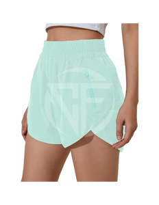 Qualité supérieure Fermeture à la taille élastique Shorts en coton éponge pour femmes Taille confortable Tissu en polyester français à la demande du client - Product Image 1