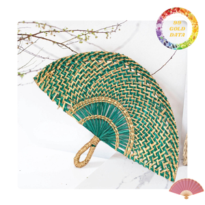 Ventilador de mano de algas marinas a granel de Vietnam | Con pajita colorida | Material natural 100% - Product Image 6