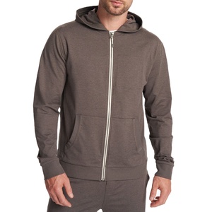 Chaqueta con capucha y cremallera con logotipo personalizado al por mayor poliéster de alta calidad elastano con diseño bordado bajo MOQ ropa sudaderas con capucha - Product Image 1