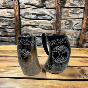 ถ้วยดื่มฮอร์นธรรมชาติทำด้วยมือสไตล์ราคาถูกถ้วยฮอร์นแท้สำหรับร้านค้าแก้วมักฮอร์นสไตล์ไม่เหมือนใคร - Product Image 2