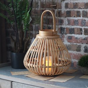 Nordic Simple Style <b>Rattan</b> Bamboo Candle Holder Glass Cylinder Hand Made <b>Lantern</b> Holders Home Decoration - Product Image 2