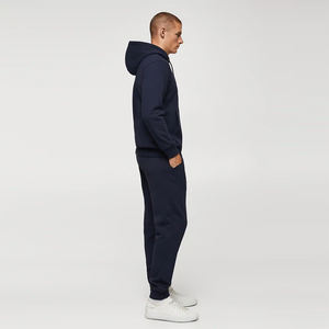 Top Trending <b>Navy</b> Blue Cotton Fleece Hoodie for Boys Plus Size Embroidered Plain Hooded Jacket with Kangaroo Pocket - Product Image 6