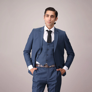Traje de negocios personalizado de alta calidad para hombre, nuevo vestido de padrino de boda de 3 piezas con cuello en V, transpirable y de talla grande, directo de fábrica - Product Image 6
