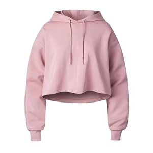 Nuevo de manga larga estilo casual mujeres sudaderas con capucha pulóver para mujeres de cintura alta corto de alta calidad sudaderas con capucha ropa de mujer - Product Image 1