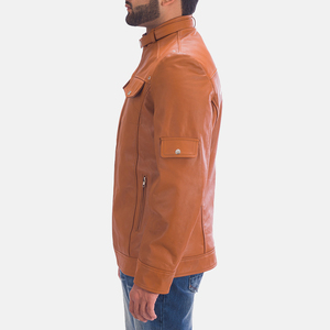 Blouson d'hiver en cuir pleine fleur de haute qualité, imperméable, respirant, éco-responsable, style motard - Product Image 5