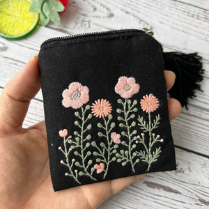 Sac en lin brodé à la main avec broderie de différentes couleurs sac à dos en lin 100% doux lavé OEM fabriqué au Vietnam - Product Image 6