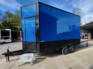 Remorque de transport fermée 8x14 personnalisée pour événements, bleu cobalt avec occultation, capacité de charge 2001-3000 kg, à prix abordable - Product Image 5