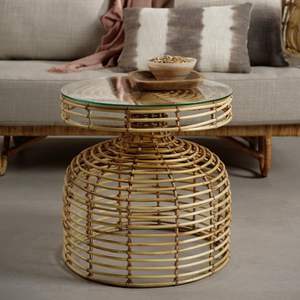 Table gigogne royale moderne et élégante à la mode en rotin fait accessoires de meubles de salon de couleur marron à bas prix - Product Image 6