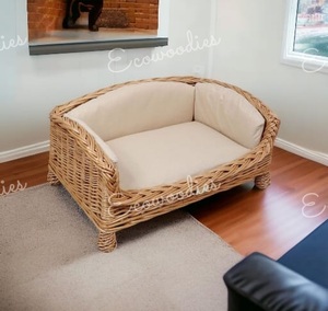 เตียงสัตว์เลี้ยงดีไซน์ใหม่สำหรับแมวชั้นวางแฮนด์เมดสำหรับแมวที่นอนผักตบชวาทำมือปรับแต่งได้ - Product Image 2