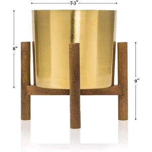 Fabricante Confiable que Vende Juego de 2 Macetas de Flores de la Mejor Calidad para Centros Comerciales, Hoteles y Hogares con Soporte de Madera - Product Image 6