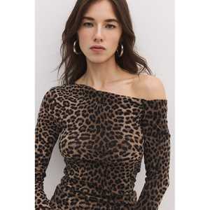 Chemise asymétrique à col léopard - Product Image 2