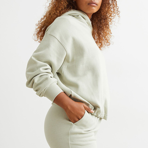 Sudadera con capucha para mujer, de algodón 100%, con logotipo personalizado, en blanco, con hombro caído, de gran tamaño, para mujer - Product Image 4