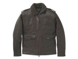 <b>JACKET</b>-CASUAL,LEATHER,BROWN - Product Image 1