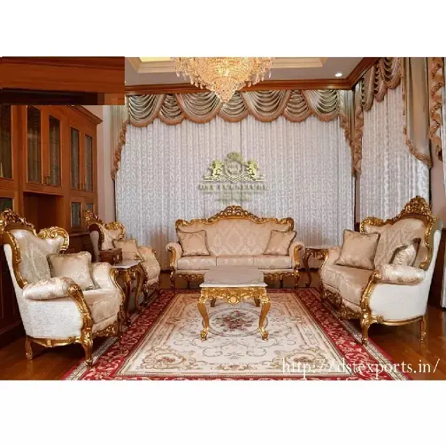 Купить 7 диван-кровать в Турецкий Дизайн Роскошный итальянский стиль гостиная мебель набор антикварных стиль Итальянский Золотой отделкой диван-кровать