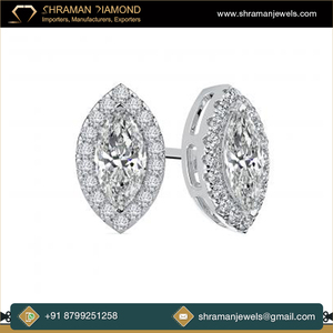 Bijoux Hip Hop de Luxe Unisexe Or Massif 14K Moissanite Diamant Taille Marquise VVS Boucles d'Oreilles Clous Halo à Fermoir à Vis Personnalisé Idée Cadeau - Product Image 5