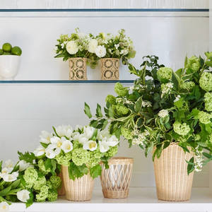 Chaleur et touche organique Fabriqué à l'aide d'une technique de tissage artisanal traditionnel Vase décoratif en osier et rotin - Product Image 4