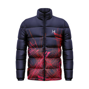 Blouson d'hiver formel personnalisé avec logo, col roulé, imperméable, matelassé, zippé, imprimé par transfert thermique, camouflage, pour le sport et les activités de plein air - Product Image 4