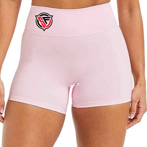Short de yoga pour femme taille haute sans couture Scrunch bout à bout respirant Gym Fitness et course Biker Sport Shorts Logo personnalisé couleur unie - Product Image 2