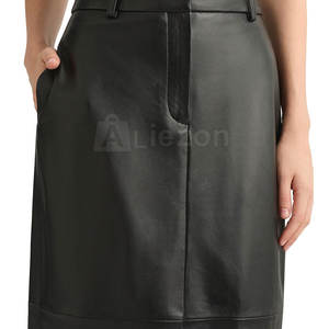 Falda delgada de cuero de estilo moderno para mujer Falda delgada de ajuste profesional para mujer de negocios - Product Image 4