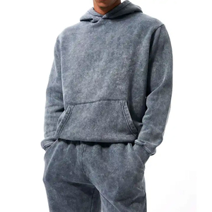 Survêtement à capuche sur mesure confortable pour hommes à vendre Survêtements coupe ajustée délavés à l'acide à prix abordable - Product Image 1