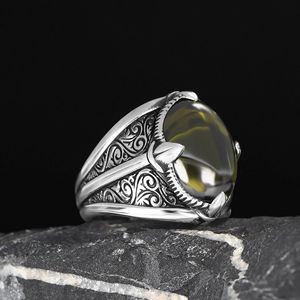 Anillo Azuris para Hombre, Hecho en Turquía, Plata de Ley 925, Estilo Otomano Original, Piedra Natural, Joyería Fina, Modelo WALKH1072 - Product Image 1