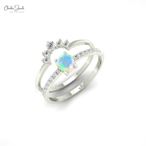 Best Selling in the Year 0.2 CTs Ethiopian <b>Opal</b> Bridal <b>Ring</b> 14k Solid Gold Brilliant Cut Diamond <b>Ring</b> Bulk Items Wholesale Lots - Product Image 4
