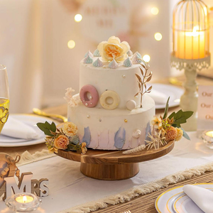 Support à gâteau en bois fait main, nouveau look, lavable au lave-vaisselle, élégant, décoration de table, outil de service pour la cuisine, Saniya - Product Image 5