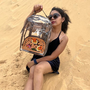 Recién llegado, mochilas transparentes de PVC de cuero con herramientas manuales reales, mochilas transparentes de cuero con estilo, bolsas de estadio de estilo occidental - Product Image 1