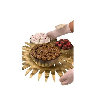 Elegante Tazón para Servir Chocolate Hecho a Mano en Oro y Negro, Metal Ecológico, Acero Inoxidable, Exhibición de Dulces y Postres, Vajilla para Bodas - Product Image 4