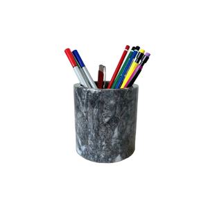 Fantaisie daigner la maison et le bureau porte-stylo de stockage meilleure qualité porte-stylo en marbre noir naturel porte-stylo de forme ronde à bon prix - Product Image 1