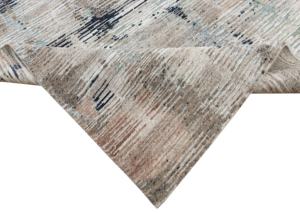 Tapis KUMAR faits à la main, design tibétain, forme rectangulaire, broderie en laine et tencel, résistant aux taches, motif géométrique moderne, poils moyens - Product Image 4