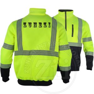 Chaleco de Seguridad Fluorescente de Polar de Poliéster, ANSI Clase 3, Manga Larga, Bolsillo Tipo Canguro, Reflectante, con LED Intermitente, Sudadera con Media Cremallera - Product Image 2