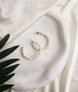 Pendientes de aro de perlas 50MM 925 plata esterlina aros de perlas regalo de joyería de boda para su dama de honor pendientes de perlas - Product Image 6