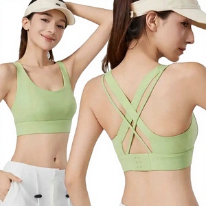 Sujetador deportivo de alto impacto para mujer, con relleno fijo, espalda cruzada y tiras, ideal para yoga, running y entrenamiento. ¡Gran oferta! - Product Image 1