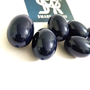Cuentas de Resina Ovaladas Azul Marino Elegantes, Cuentas de Ángel Artesanales Ecológicas con Superficie Pulida para la Fabricación de Joyas, Accesorios de Bricolaje, Moda con Estilo - Product Image 1
