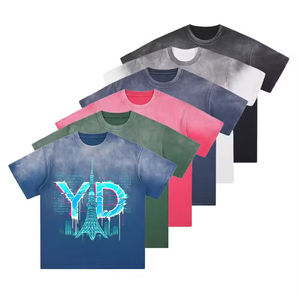 Camiseta de Hombre Oversize de Algodón Grueso 250-270GSM con Lavado Ácido y Color Degradado al por Mayor |   Artículos Vintage Personalizados de Alta Calidad - Product Image 4