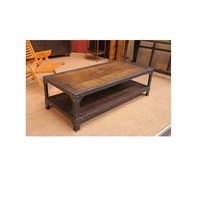 ANCIENT WORKS CT-01 Table console de salle à manger en bois massif naturel de luxe indien, style rustique moderne, extensible, réglable, multi-tiroirs