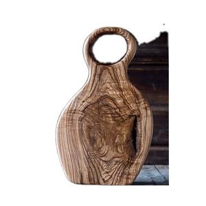 2024 Antique bois d'olivier en bois Barware assiette alimentaire planche à steak bois plat plateau de service coupe planche à découper avec poignées - Product Image 1