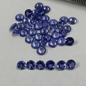 Finest Quality Natural 6mm Tanzanite Faceted Round Cut Loose Semi Precious Wholesale Gemstones From Manufacturer Supplier