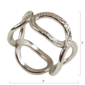 Anneaux de serviette en métal martelé, style européen, écologiques, en fer, faits à la main - Product Image 4