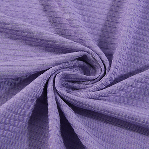 Tissu tricoté côtelé en polyester spandex coloré et écologique, couleur unie, 230 g/m² 2x2, pour filles, vente en gros - Product Image 5