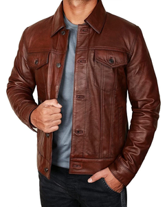 Chaqueta de Cuero de Piel de Cordero Genuina para Hombre, Chaqueta de Cuero de Alta Calidad al Mejor Precio, Chaqueta de Moda Ajustada - Product Image 3