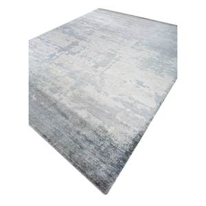 Tapis en laine et viscose noué à la main Entropy Blue, épaisseur 10 mm, abstrait, pour couloir, rectangulaire, en jute, pour salon, fait main - Product Image 2