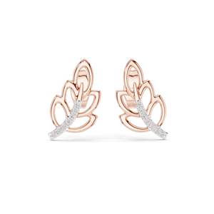 0.07 CT Lab Diamond Leaf <b>Earrings</b> for <b>Women</b> VVS-VS EF Clarity 18KT, 14KT, 10KT Gold & 925 <b>Silver</b> Rose, Yellow, White Gold - Product Image 2