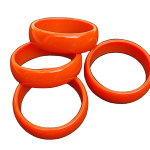 Bracelet jonc élégant en résine en forme de fleur, design mignon jaune et rose, bijoux sculptés artistiques et tendance, artisanat pour femme, idéal pour mariage - Product Image 3