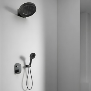 Système de douche encastré noir mat réglable avec pommeau de douche pluie et valve en céramique – Achat en gros, livraison mondiale, prix usine - Product Image 3
