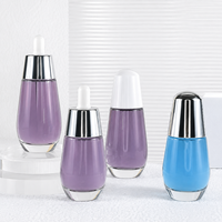 Flacon compte-gouttes en verre blanc nacré en forme d'ampoule Mingsheng de 30 ml et 50 ml pour huile essentielle