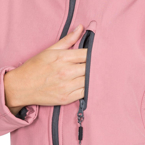 Vestes de sport à capuche en tissu polyester souple personnalisé avec poche zippée, vestes légères imperméables pour femmes de grande taille - Product Image 6