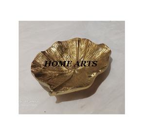 Design attrayant forme de feuille plat de service alimentaire en laiton fait à la main couleur or plat de service alimentaire pour les meilleures ventes - Product Image 6